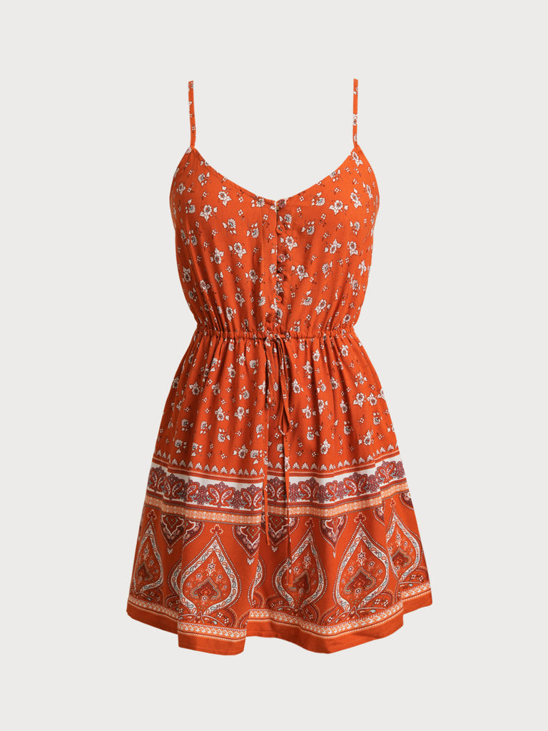 Women's Woven Cotton Printed Cover-ups Print Sustainable Beach Dress - BERLOOK