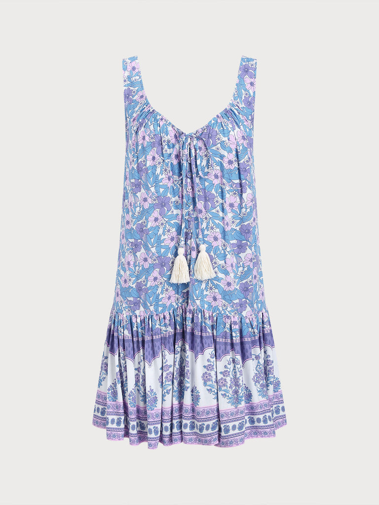 Women's Woven Cotton Printed Cover-ups Print Sustainable Beach Dress - BERLOOK