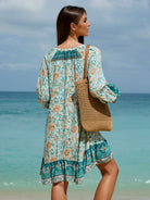 Women's Woven Cotton Printed Cover-ups Sustainable Beach Dress - BERLOOK