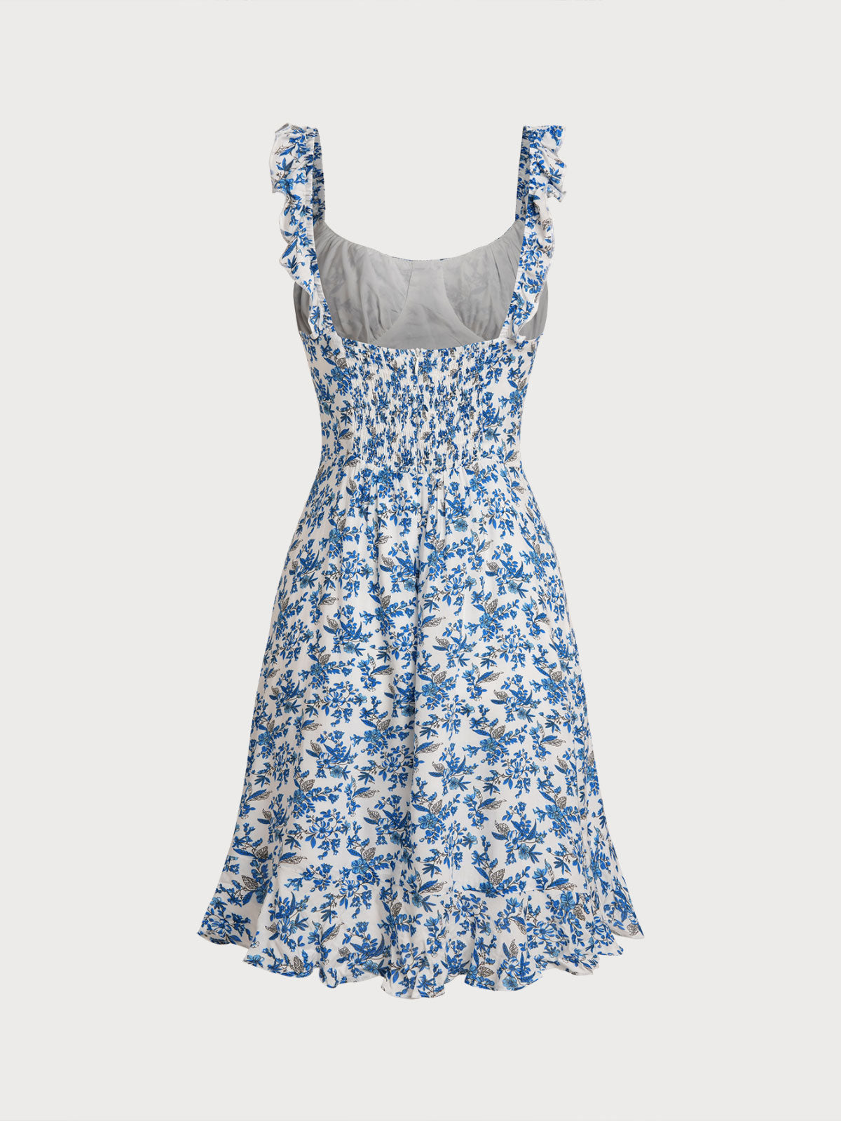 Blue Floral Ruffled Beach Dress & Reviews - Blue
