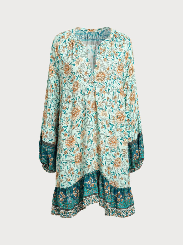 Women's Woven Cotton Printed Cover-ups Sustainable Beach Dress - BERLOOK