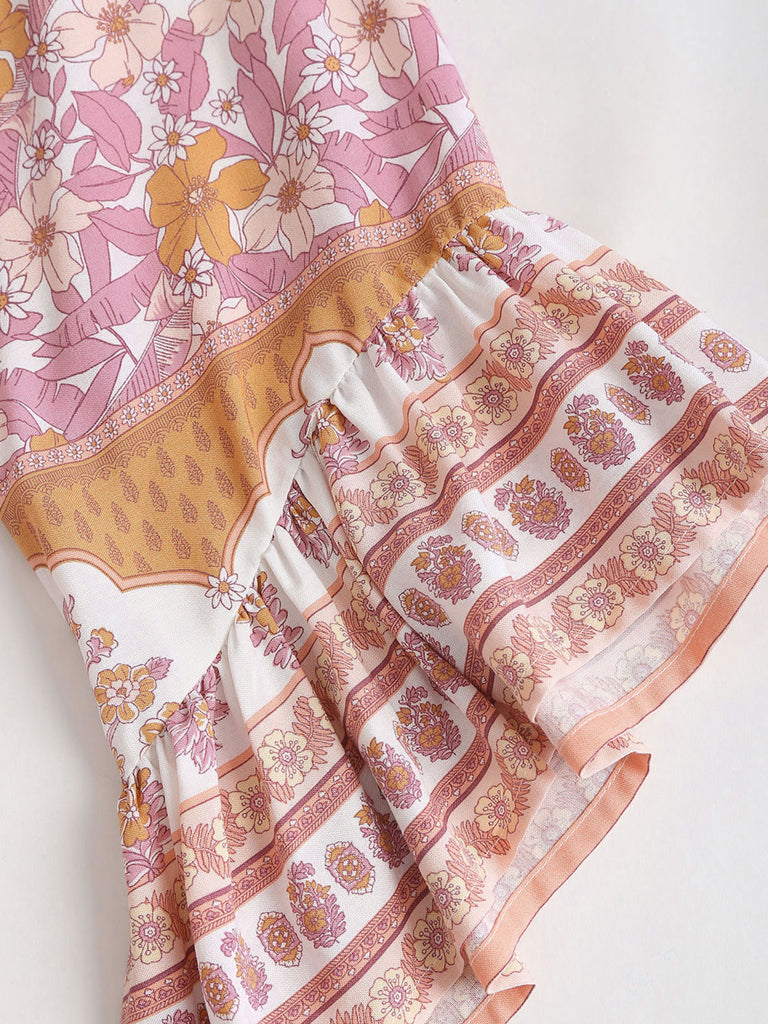 Women's Woven Cotton Printed Cover-ups Sustainable Beach Dress - BERLOOK