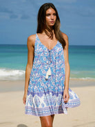 Women's Woven Cotton Printed Cover-ups Sustainable Beach Dress - BERLOOK