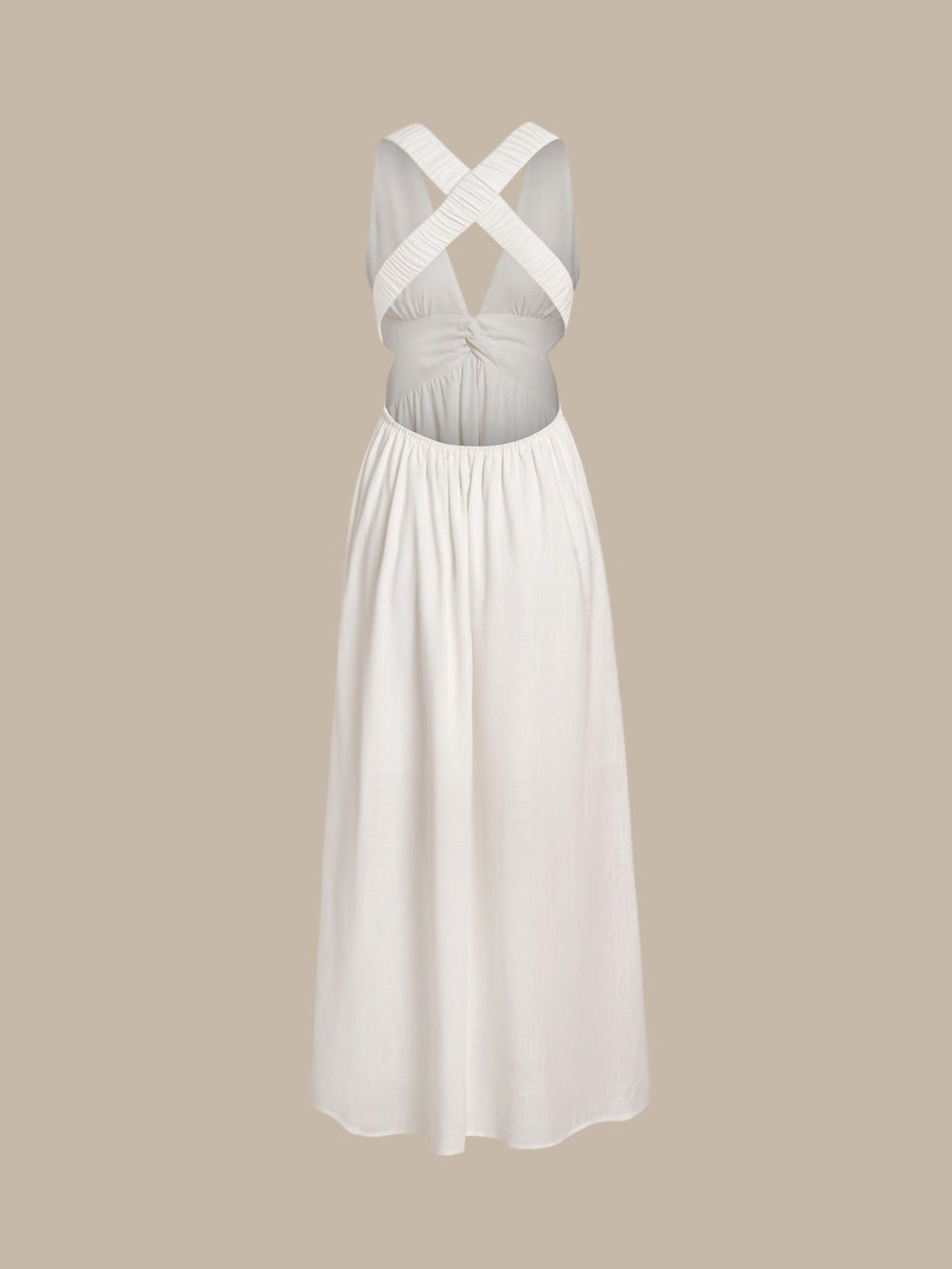 Women’s Woven Linen Blended Cover-ups Sustainable Beach Dress - BERLOOK