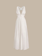 Women’s Woven Linen Blended Cover-ups White Sustainable Beach Dress - BERLOOK