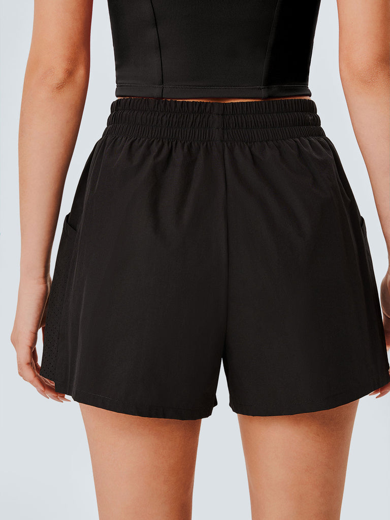 Women's Woven Nylon Sports Shorts Sustainable Yoga Bottoms - BERLOOK