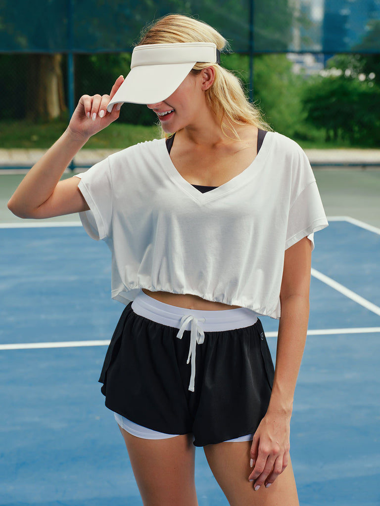 Women's Woven Nylon Sports Shorts Sustainable Yoga Bottoms - BERLOOK