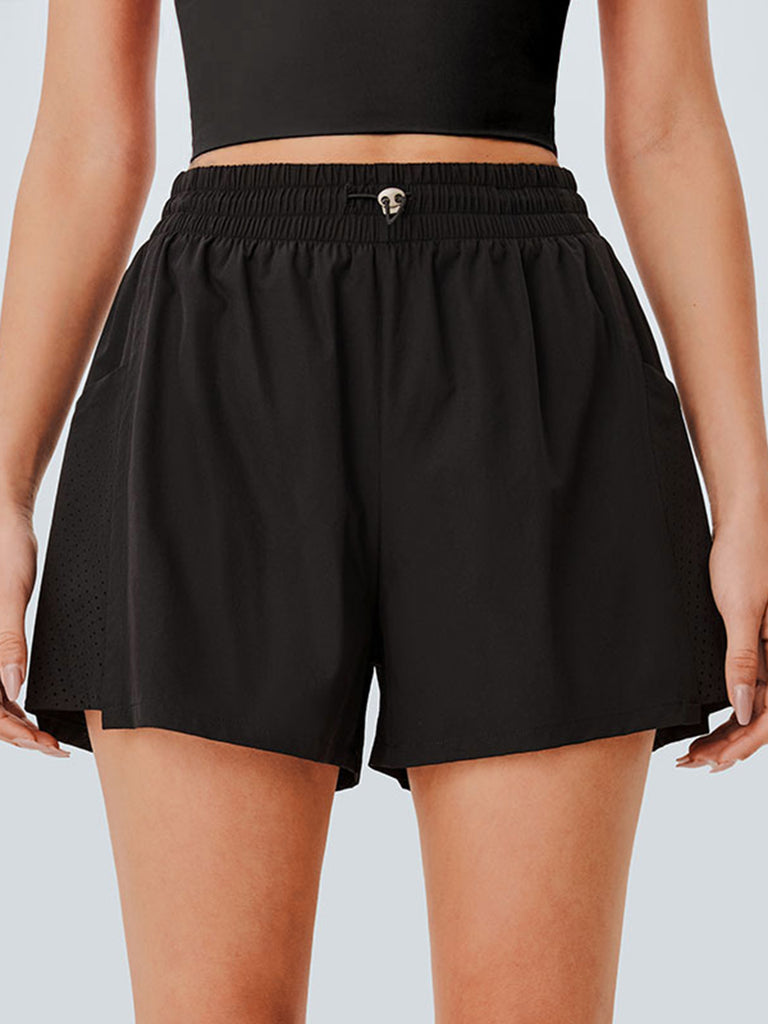 Women's Woven Nylon Sports Shorts Sustainable Yoga Bottoms - BERLOOK