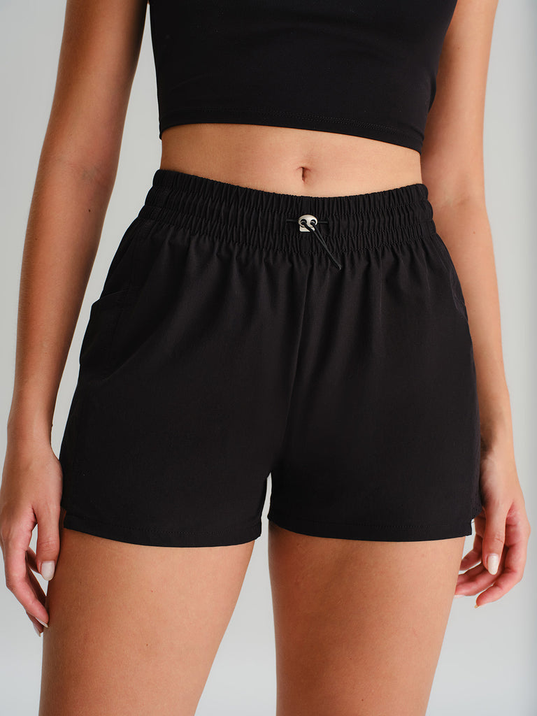 Women's Woven Nylon Sports Shorts Sustainable Yoga Bottoms - BERLOOK