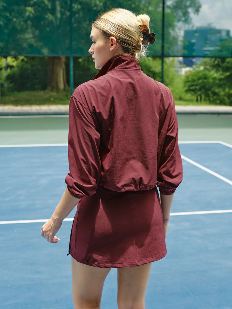Women's Woven Nylon Yoga Jacket Sustainable Yoga Tops - BERLOOK