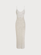 Women's woven openwork slit cover-up White Sustainable Cover-ups - BERLOOK