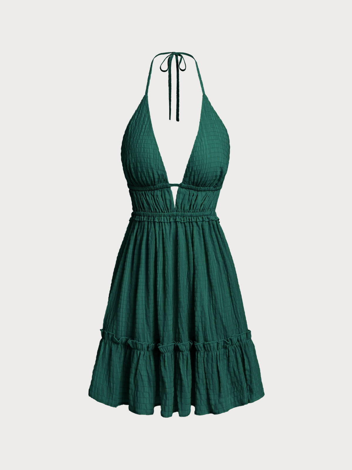 Women's Woven Polyester Cover-ups Dark Green Sustainable Beach Dress - BERLOOK