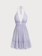 Women's Woven Polyester Cover-ups Light Purple Sustainable Beach Dress - BERLOOK