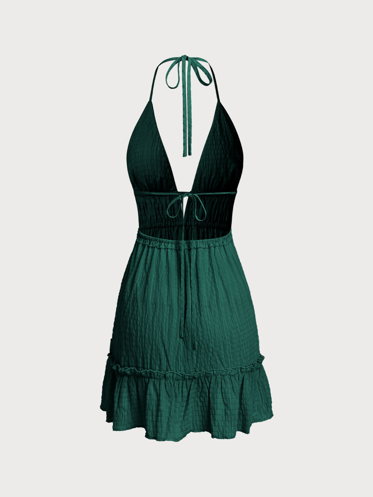 Dark Green Halter Backless Cover-Up Dress & Reviews - Dark Green - Sustainable Beach Dress | BERLOOK Dark Green Halter Backless Cover-Up Dress & Reviews - Dark Green - Sustainable Beach Dress | BERLOOK