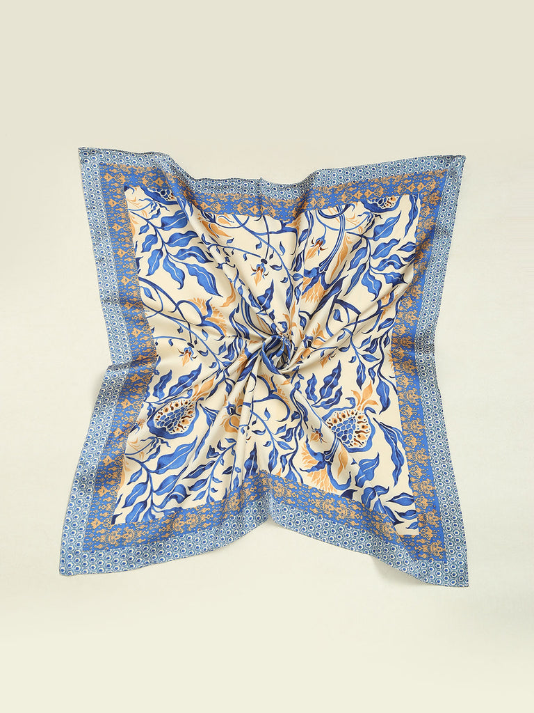 Women's Woven Polyester Square Scarf Sustainable Beach Accessories - BERLOOK