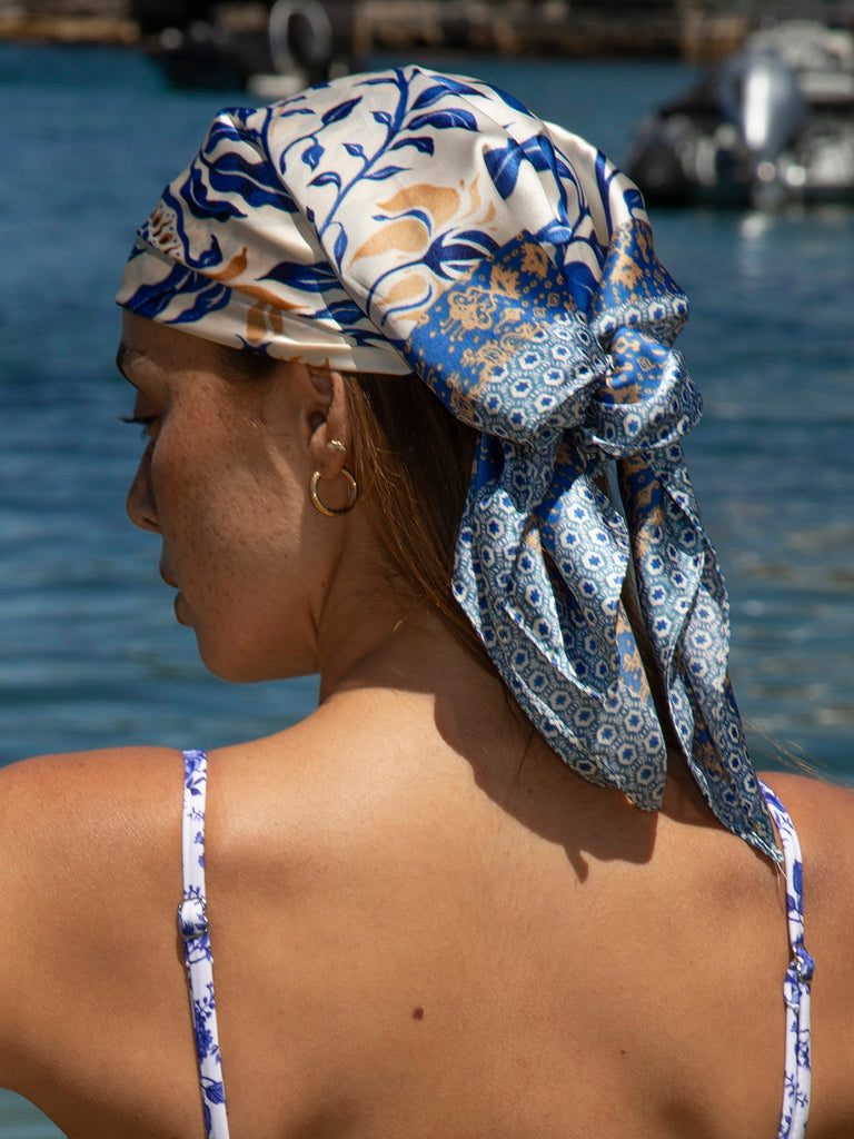 Women's Woven Polyester Square Scarf Sustainable Beach Accessories - BERLOOK