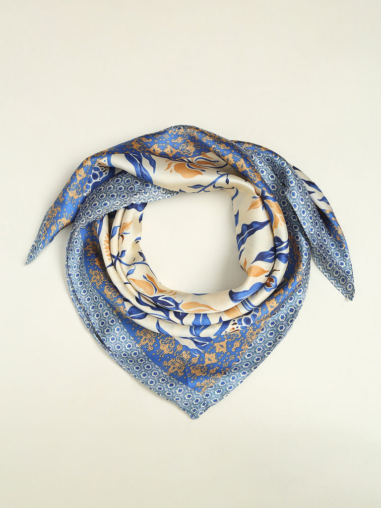 Women's Woven Polyester Square Scarf Sustainable Beach Accessories - BERLOOK