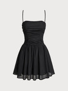 Women's woven rayon Cover-ups Black Sustainable Beach Dress - BERLOOK