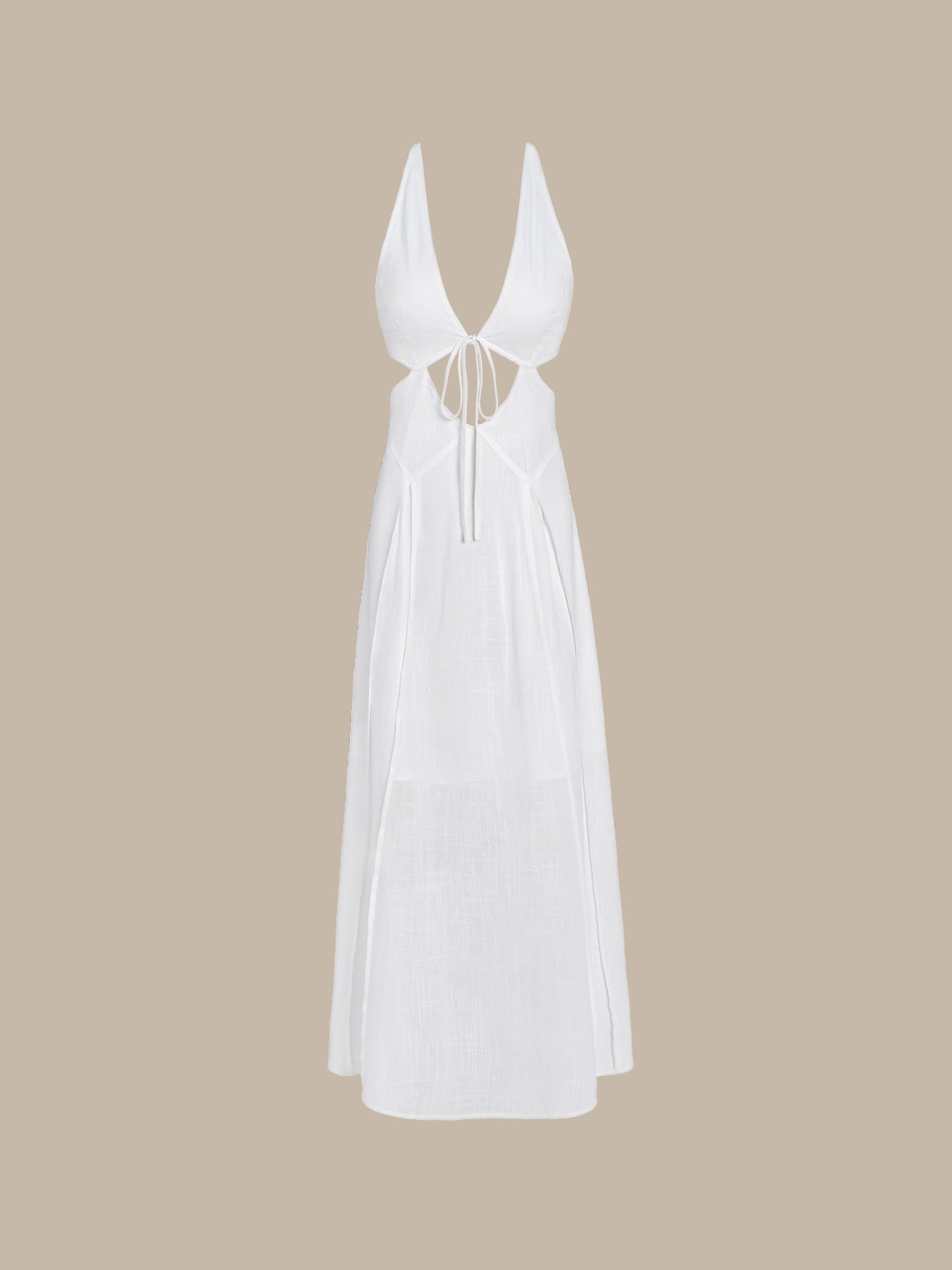 White V Neck Cutout Beach Dress & Reviews - White - Sustainable Beach Dress | BERLOOK White V Neck Cutout Beach Dress & Reviews - White - Sustainable Beach Dress | BERLOOK