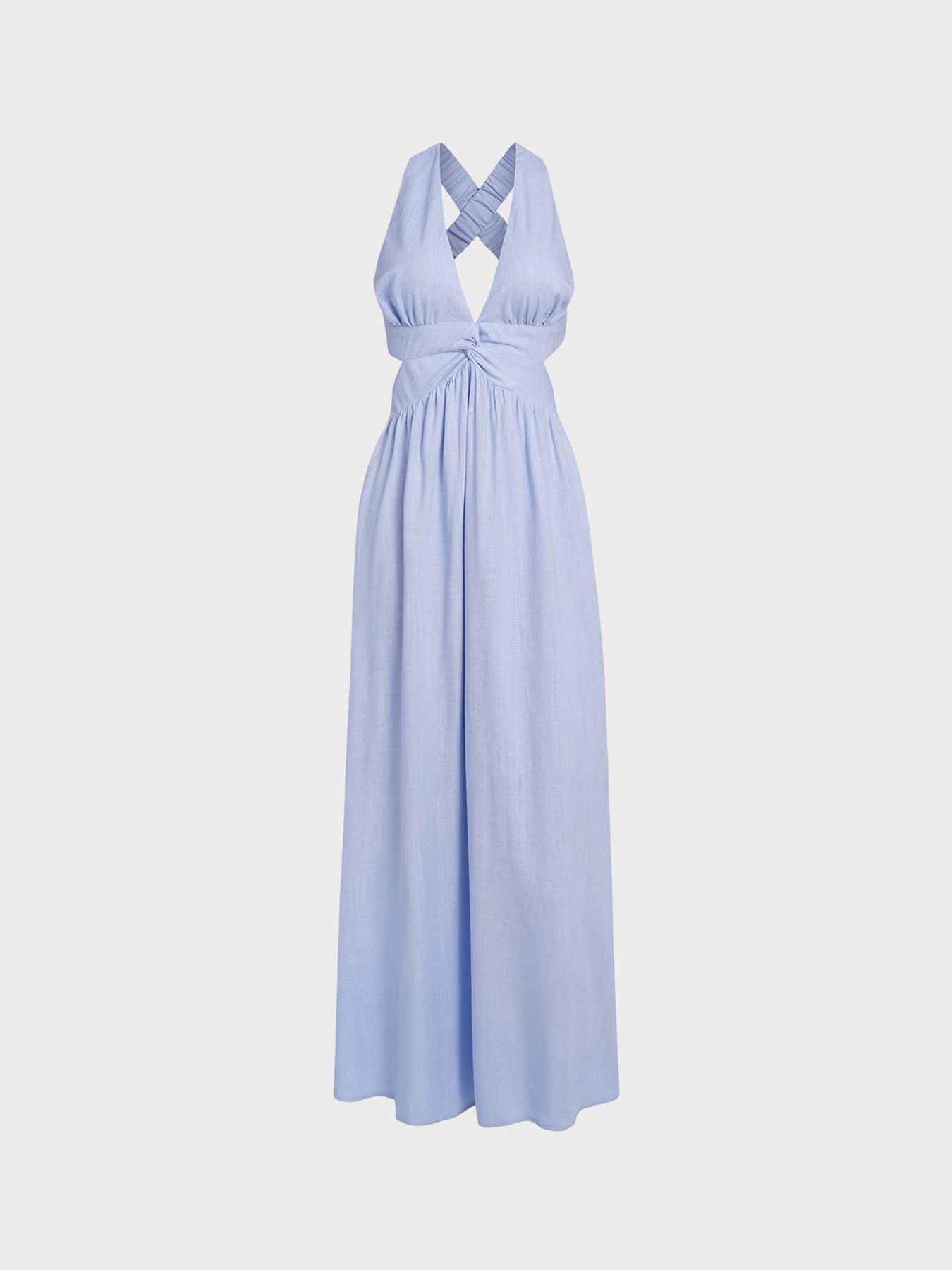 Light Blue V Neck Plaeted Beach Dress & Reviews - Light Blue - Sustainable Beach Dress