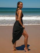 Womens Woven Linen Blended Cover ups Sustainable Beach Dress - BERLOOK