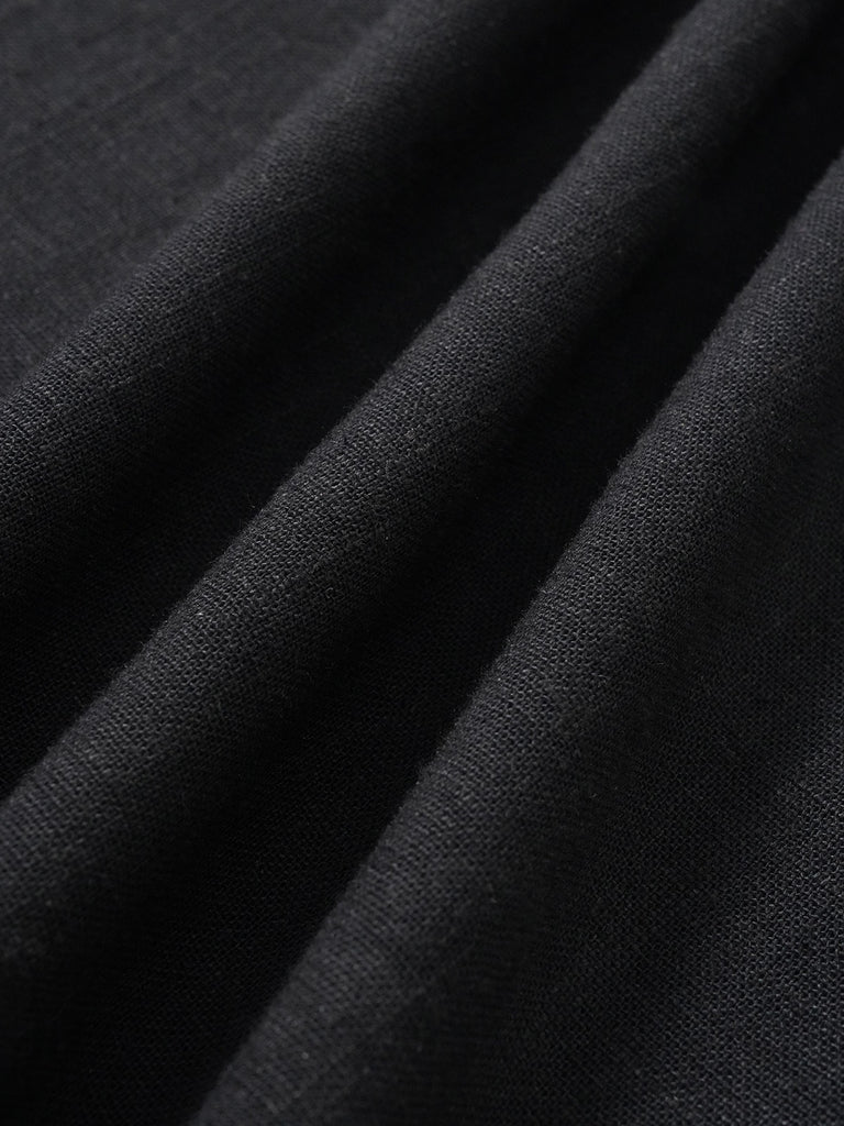 Womens Woven Linen Blended Cover ups Sustainable Beach Dress - BERLOOK