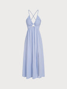 Womens Woven Linen Blended Cover ups Sustainable Beach Dress - BERLOOK
