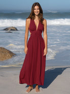 Womens Woven Linen Blended Cover ups Sustainable Beach Dress - BERLOOK