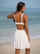 Womens Woven Linen Blended Cover ups Sustainable Beach Dress - BERLOOK
