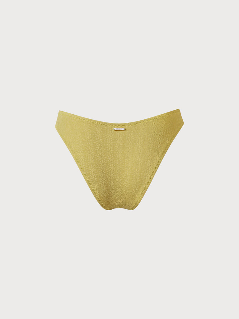 Yellow V-Cut Solid Bikini Bottom Sustainable Bikinis - BERLOOK