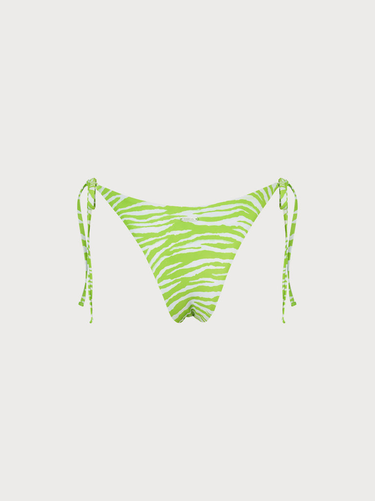 Zebra Print Tie Bikini Bottom Sustainable Bikinis - BERLOOK