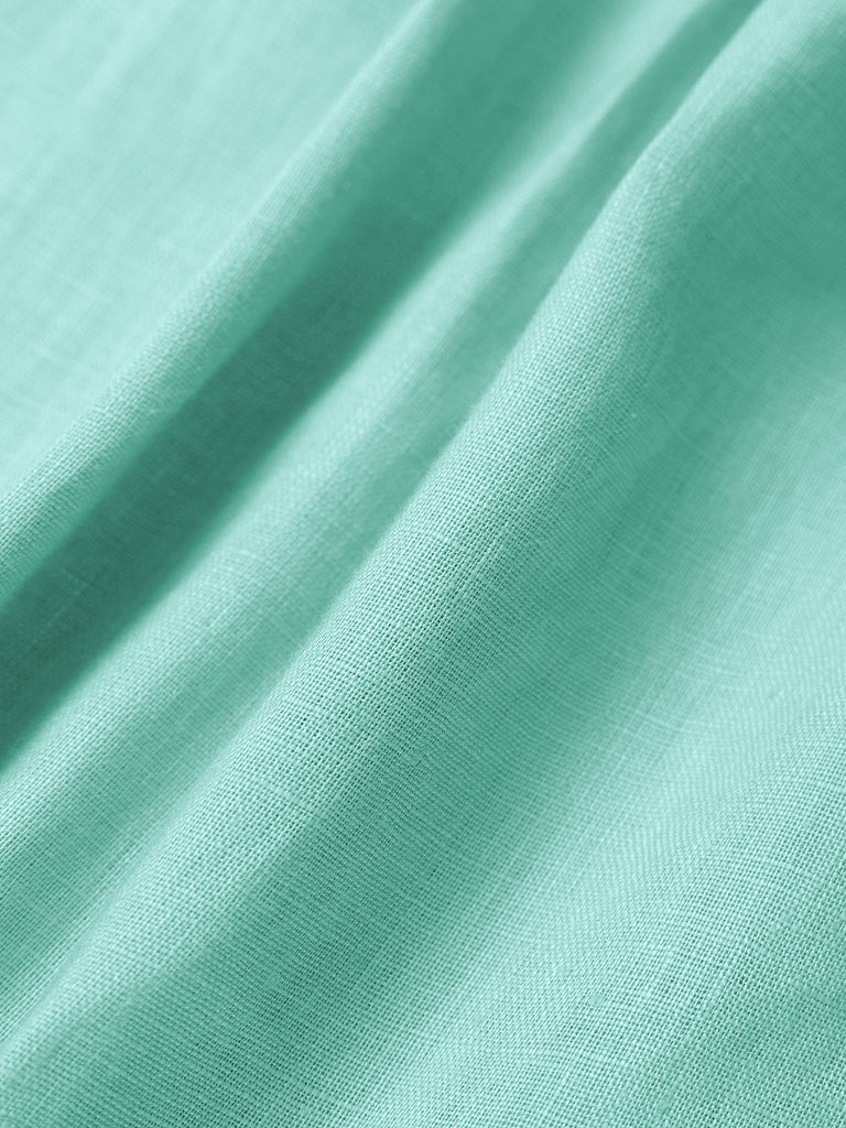 Solid Color Flax Shorts Cyan Sustainable Cover-ups - BERLOOK