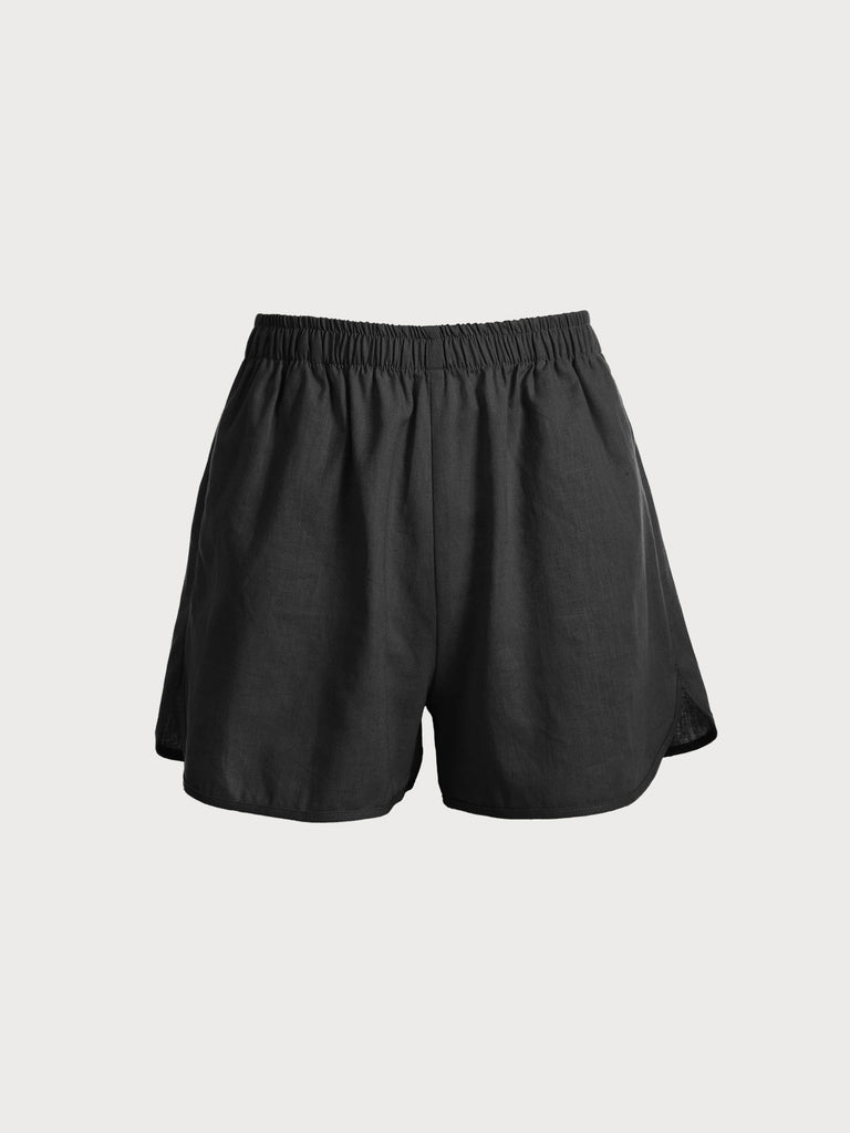 Solid Color Flax Shorts Sustainable Cover-ups - BERLOOK