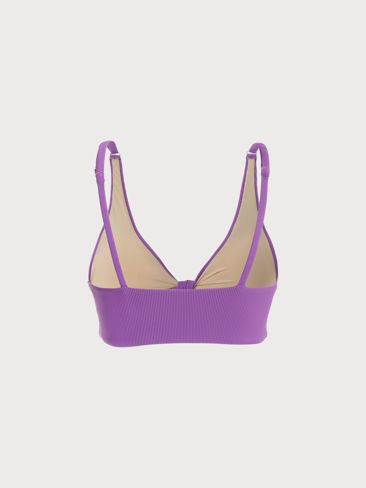 Women's Plain Low Cut Neck Lilac Purple Sports Bras S (4) 