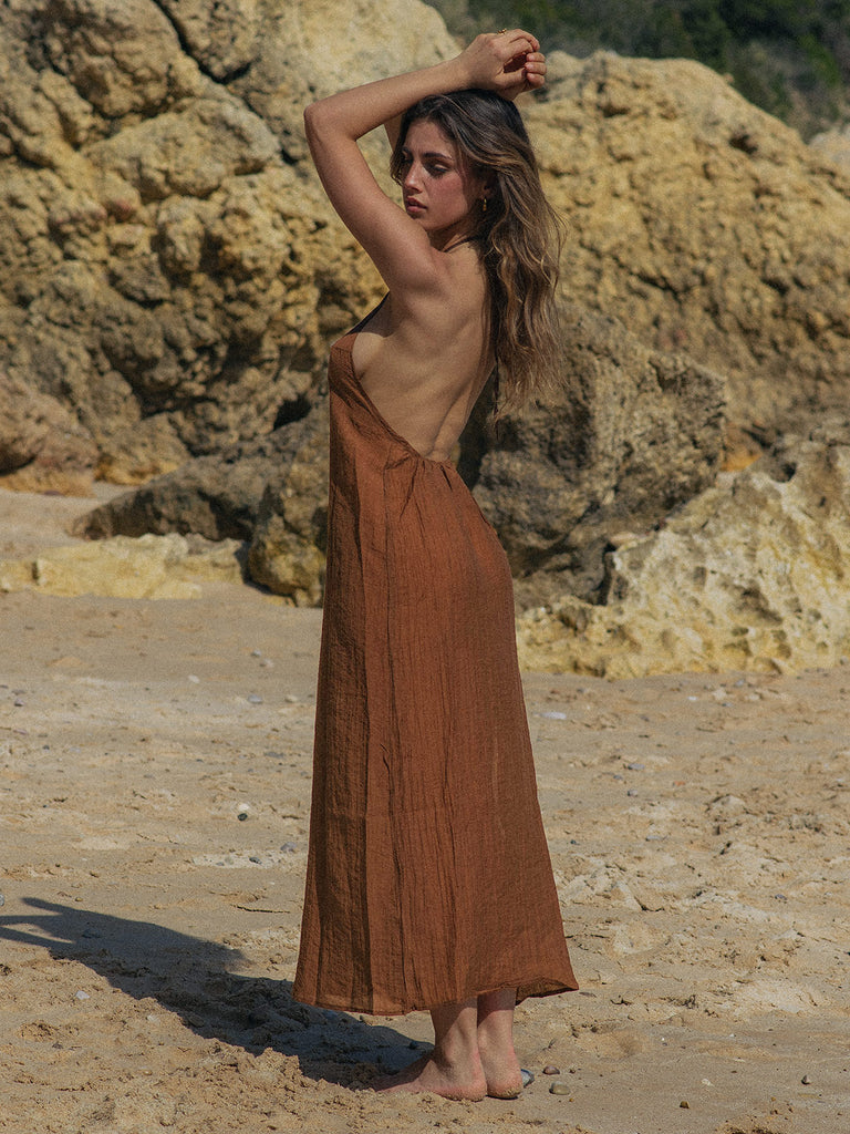 Halter Slit Cover-Up Dress Sustainable Cover-ups - BERLOOK