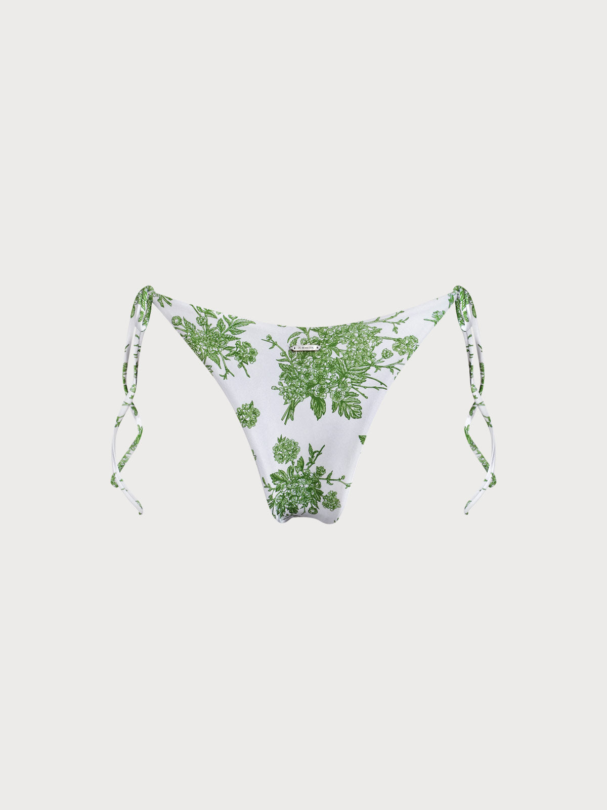 Green Floral Tie High Cut Leg Bikini Bottom & Reviews - Blue,Green ...