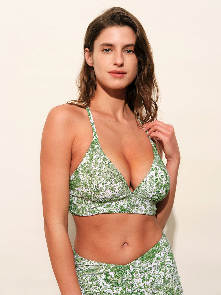 Greeen Reversible Longline Bikini Top Green Sustainable Bikinis - BERLOOK