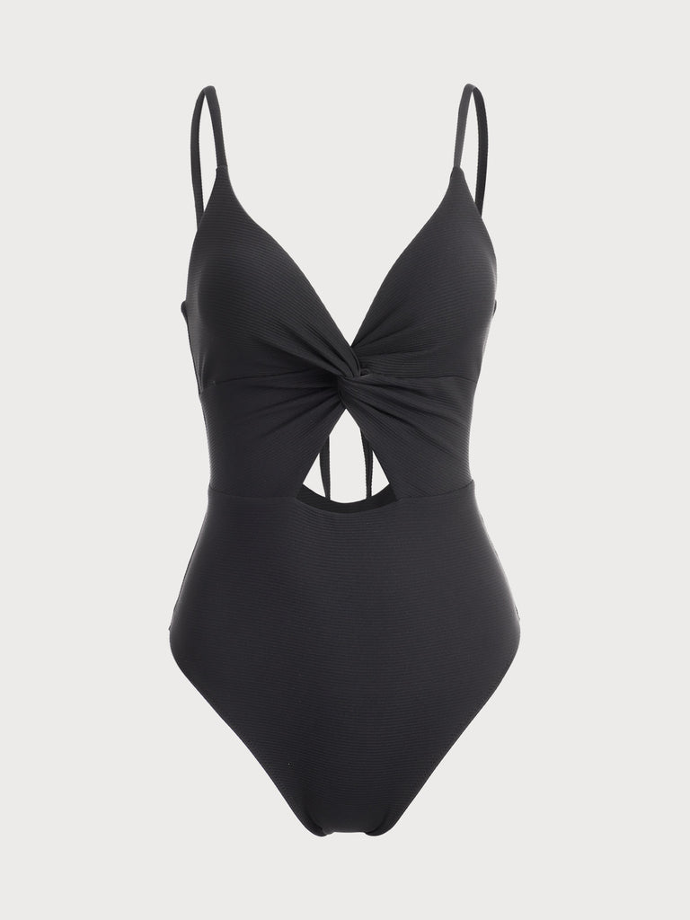 Black Cut Out One-Piece Swimsuit Sustainable One-Pieces - BERLOOK