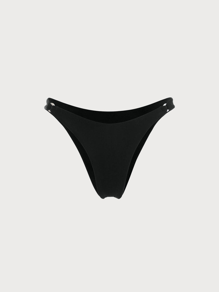Black O-Ring High Cut Bikini Bottom Sustainable Bikinis - BERLOOK