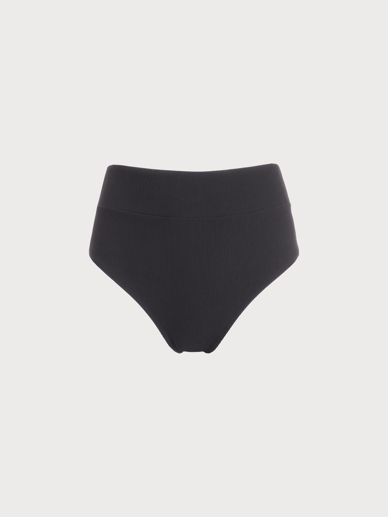 Black Ruched Bikini Bottom Black Sustainable Bikinis - BERLOOK