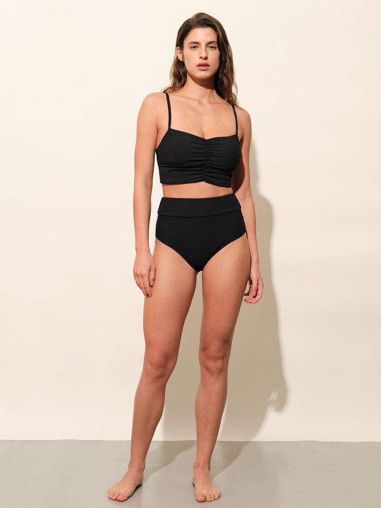 Black Ruched Bikini Bottom Sustainable Bikinis - BERLOOK