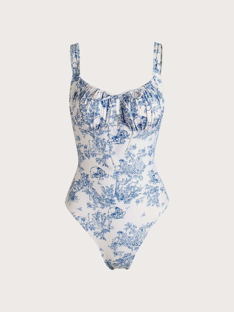 Blue Cutout One-Piece Swimsuit Sustainable One-Pieces - BERLOOK