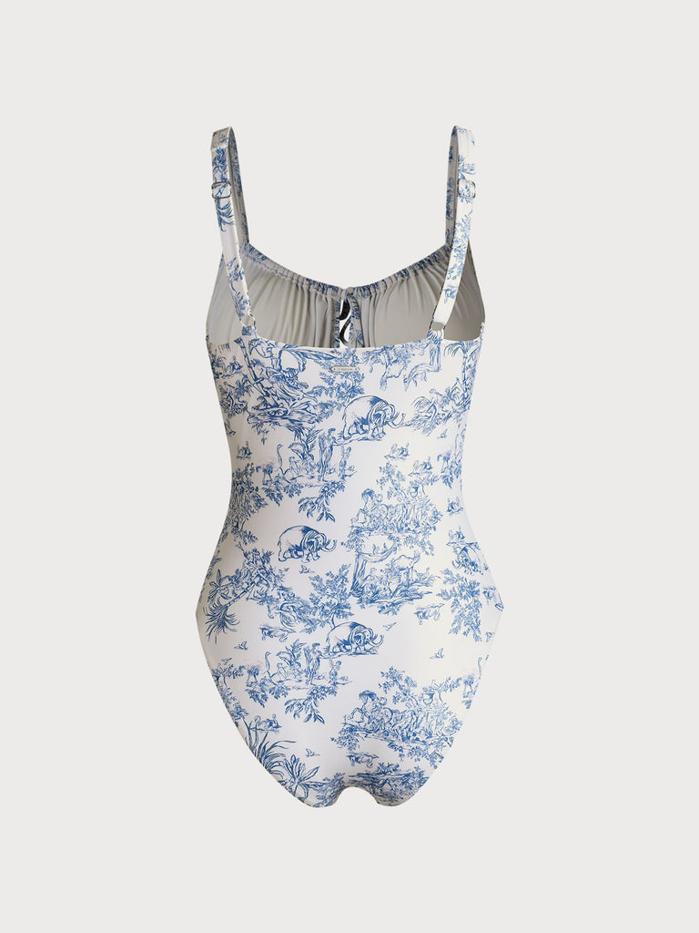 Blue Cutout One-Piece Swimsuit Sustainable One-Pieces - BERLOOK