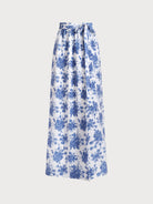 Blue Floral Cover-up Skirt Blue Sustainable Cover-ups - BERLOOK