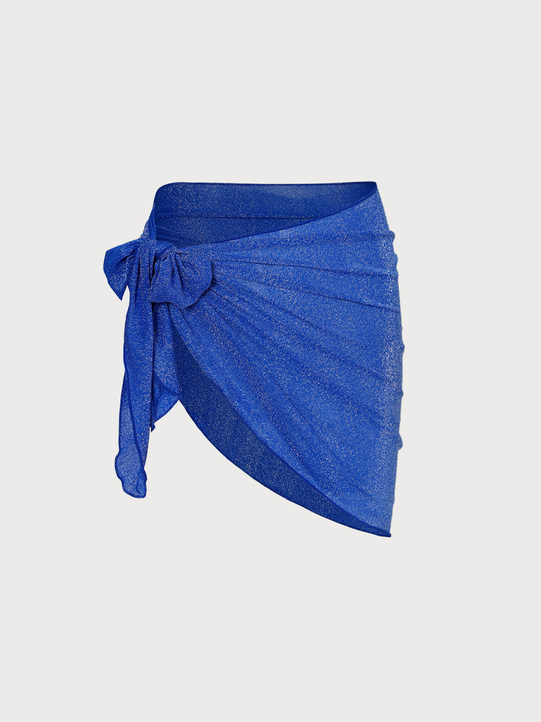 Blue Lurex Cover-Up Skirt Sustainable Cover-ups - BERLOOK