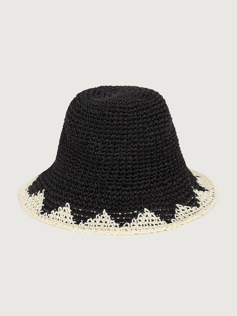 Color Block Geometric Pattern Straw Hat Sustainable Hats - BERLOOK