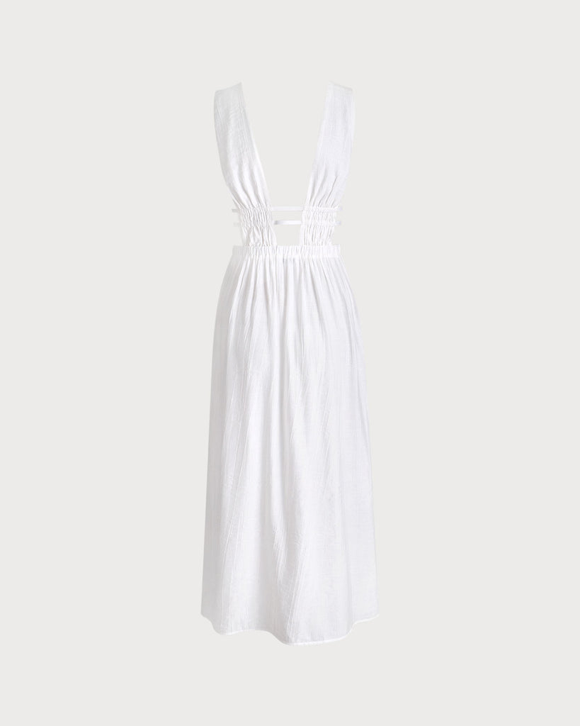 Cutout Deep V-Neck Cover-Up Dress Sustainable Cover-ups - BERLOOK