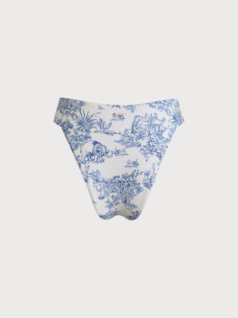 Floral High Cut Leg Bikini Bottom Sustainable Bikinis - BERLOOK