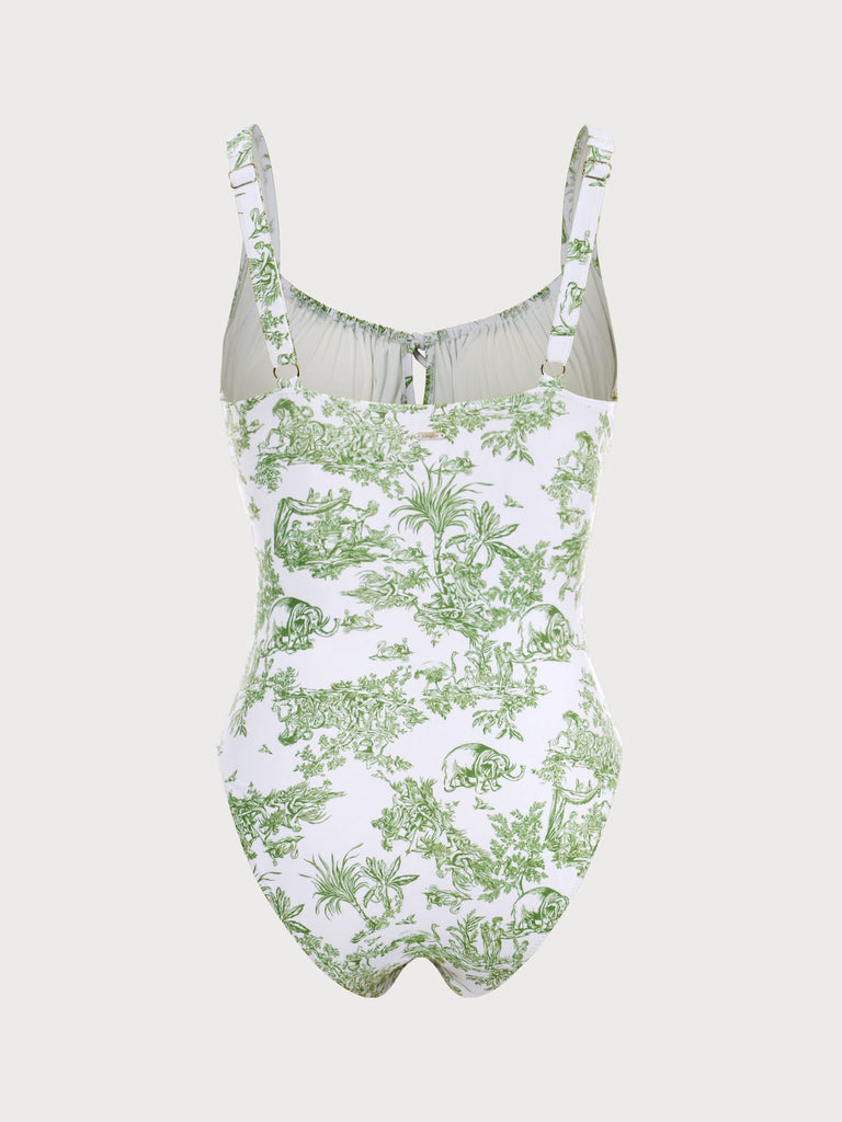 Floral Ruched One-Piece Swimsuit Sustainable One-Pieces - BERLOOK