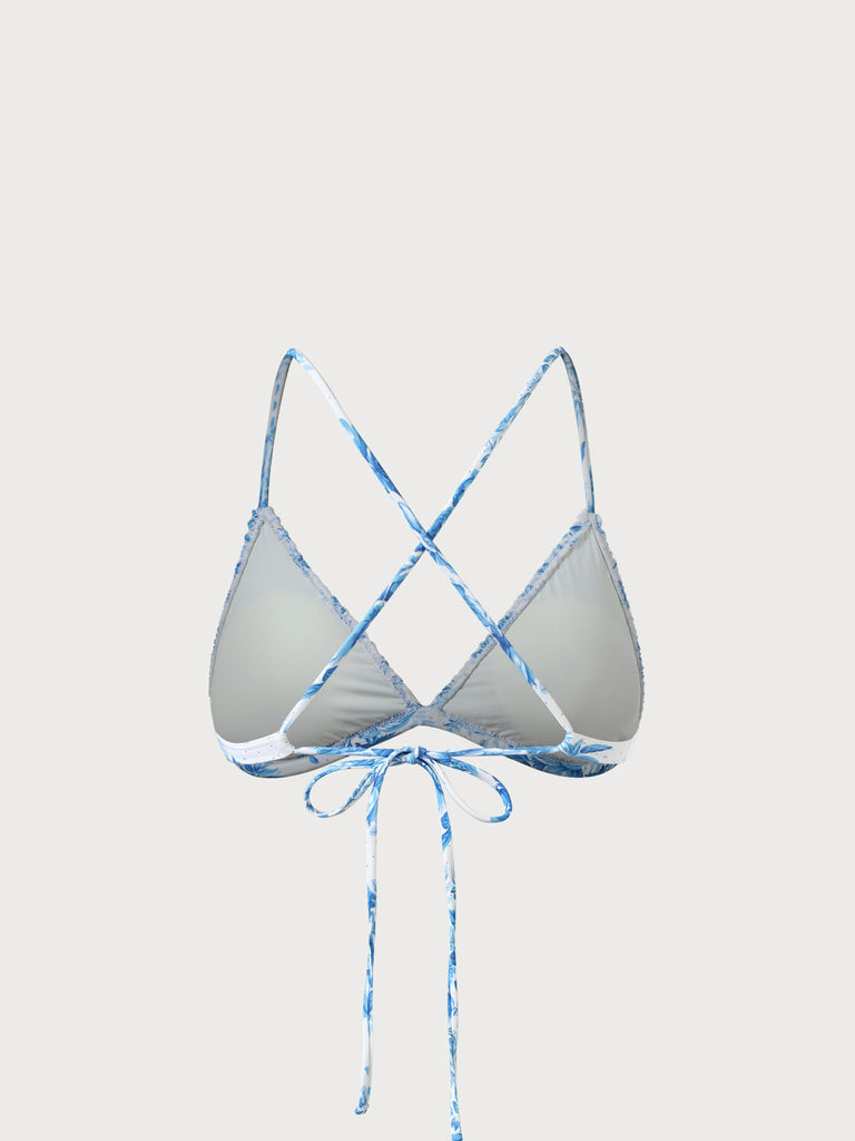 Floral Shirred Triangle Bikini Top Sustainable Bikinis - BERLOOK